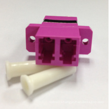 LC Om4 Violet Duplex Fiber Optical Adapter with Flange